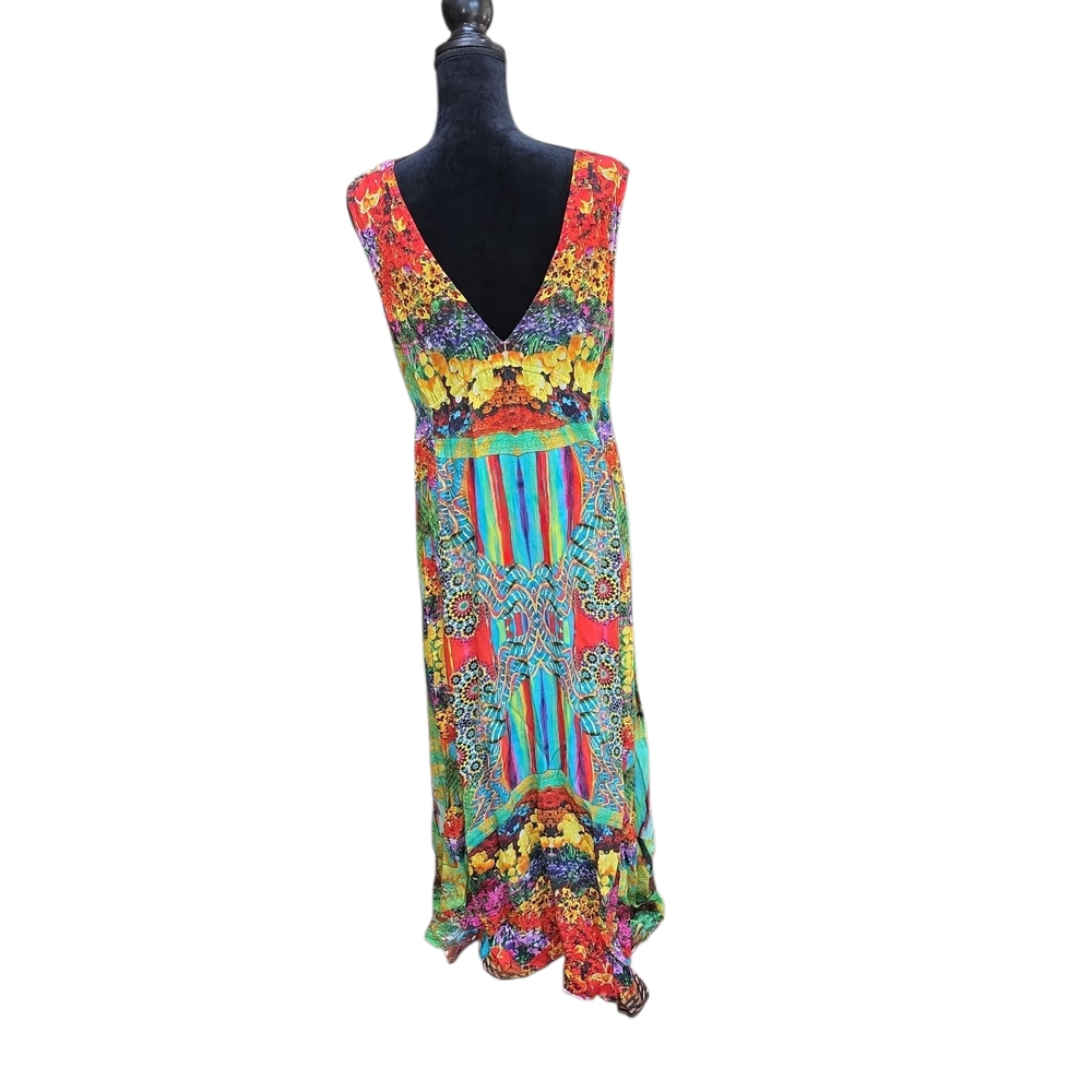 Vibrant Shahida Paridis Multicolor V-Neck Maxi Dress - Picture 2 of 10